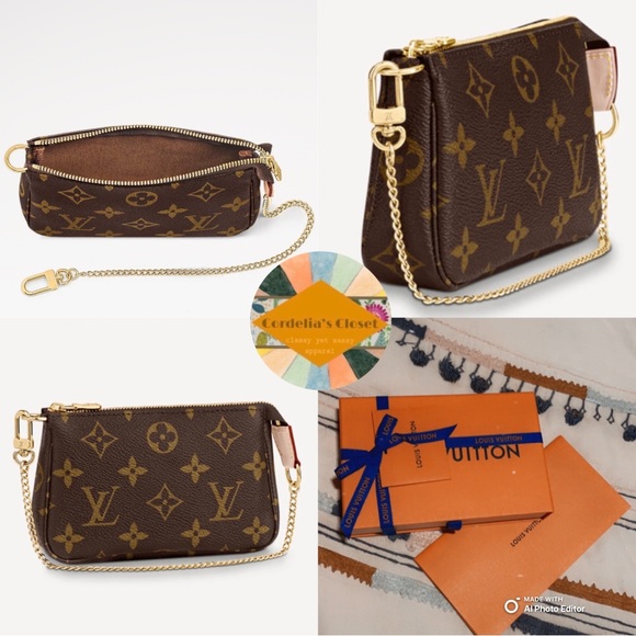 100% Authentic! LV Monogram Mini Pochette Bag w/ Box, & Dustbag Made in France - Picture 3 of 13